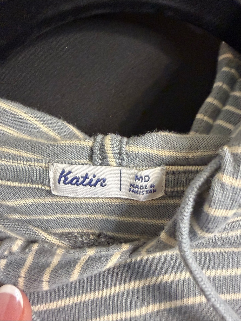 Katin Gray and White Striped Hooded Long-Sleeve Shirt - Picture 5 of 6